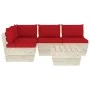 5-piece pallet garden furniture and fir wood cushions by vidaXL, Garden sets - Ref: Foro24-3063486, Price: 422,22 €, Discount: %