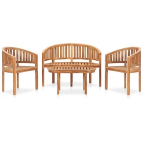 Juego de muebles de jardín 4 piezas madera maciza de teca by vidaXL, Garden sets - Ref: Foro24-3059961, Price: 720,45 €, Disc...