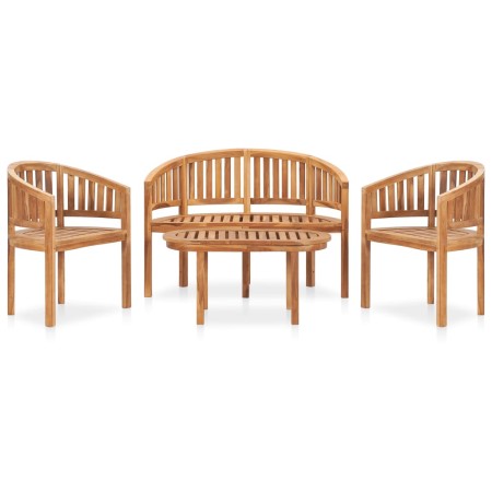 4-teiliges Gartensitzgruppen-Set aus massivem Teakholz von vidaXL, Gartensets - Ref: Foro24-3059961, Preis: 720,45 €, Rabatt: %