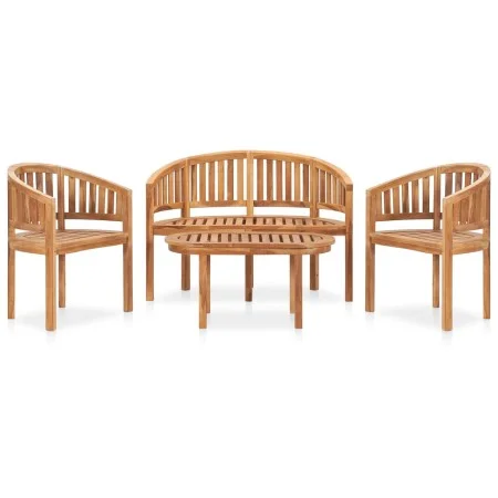 4-teiliges Gartensitzgruppen-Set aus massivem Teakholz von vidaXL, Gartensets - Ref: Foro24-3059961, Preis: 705,93 €, Rabatt: %