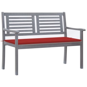 2-Sitzer-Gartenbank aus grauem Eukalyptusholz und 120 cm Kissen von vidaXL, Gartenbänke - Ref: Foro24-3061029, Preis: 180,25 ...