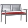 2-Sitzer-Gartenbank aus grauem Eukalyptusholz und 120 cm Kissen von vidaXL, Gartenbänke - Ref: Foro24-3061029, Preis: 180,25 ...
