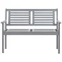 2-Sitzer-Gartenbank aus grauem Eukalyptusholz und 120 cm Kissen von vidaXL, Gartenbänke - Ref: Foro24-3061029, Preis: 180,25 ...