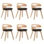 Esszimmerstühle, 6 Stück, gebogenes Holz, schwarzes Kunstleder von vidaXL, Essstühle - Ref: Foro24-278855, Preis: 629,84 €, R...