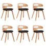 Esszimmerstühle, 6 Stück, gebogenes Holz, schwarzes Kunstleder von vidaXL, Essstühle - Ref: Foro24-278855, Preis: 618,65 €, R...
