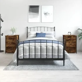 Mesitas noche 2 uds madera ingeniería roble ahumado 40x36x60 cm de vidaXL, Mesitas de noche - Ref: Foro24-825998, Precio: 93,...