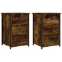 Nachttische 2 Stück aus geräucherter Eichenholz-Technik 40x36x60 cm von vidaXL, Nachttische - Ref: Foro24-825998, Preis: 93,5...