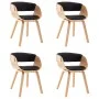 Sillas de comedor 4 uds madera curvada cuero sintético negro de vidaXL, Sillas de comedor - Ref: Foro24-278866, Precio: 538,3...