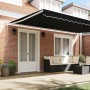 Toldo Retráctil Negro 500 x 300 cm Tela y Metal