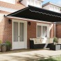 Toldo Retráctil Negro 500 x 300 cm Tela y Metal