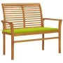 Teak wood garden bench with bright green cushion 112 cm by vidaXL, garden benches - Ref: Foro24-3062660, Price: 149,87 €, Dis...