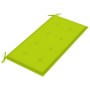 Banco de jardín madera de teca con cojín verde brillante 112 cm de vidaXL, Bancos de jardín - Ref: Foro24-3062660, Precio: 15...