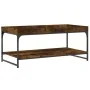 Smoked oak engineered wood coffee table 100x49x45 cm by vidaXL, Coffee table - Ref: Foro24-832805, Price: 44,71 €, Discount: %