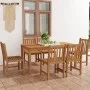 Conjunto de comedor de jardín 7 piezas madera maciza de teca de vidaXL, Conjuntos de jardín - Ref: Foro24-3059938, Precio: 89...