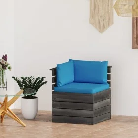 Corner sofa made of garden pallets with pine wood cushions by vidaXL, Modular outdoor sofas - Ref: Foro24-3061651, Price: 117...