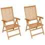 Garden chairs 2 pcs with green cushions solid teak wood by vidaXL, Garden chairs - Ref: Foro24-3062381, Price: 272,82 €, Disc...