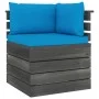 Corner sofa made of garden pallets with pine wood cushions by vidaXL, Modular outdoor sofas - Ref: Foro24-3061651, Price: 117...