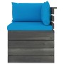Corner sofa made of garden pallets with pine wood cushions by vidaXL, Modular outdoor sofas - Ref: Foro24-3061651, Price: 120...