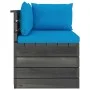 Corner sofa made of garden pallets with pine wood cushions by vidaXL, Modular outdoor sofas - Ref: Foro24-3061651, Price: 117...