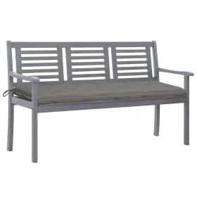 3-Sitzer-Gartenbank aus grauem Eukalyptusholz und 150 cm Kissen von vidaXL, Gartenbänke - Ref: Foro24-3061066, Preis: 217,97 ...