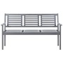 3-Sitzer-Gartenbank aus grauem Eukalyptusholz und 150 cm Kissen von vidaXL, Gartenbänke - Ref: Foro24-3061066, Preis: 217,44 ...