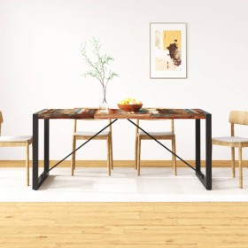 Mesa de comedor de madera maciza reciclada 180 cm Mesa de comedor de madera maciza reciclada 180 cm