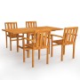Garden dining set 5 pieces solid teak wood by vidaXL, Garden sets - Ref: Foro24-3059599, Price: 651,75 €, Discount: %