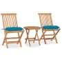 Klappbare Garten-Essgruppe, 3-teilig, Kissen aus Teakholz von vidaXL, Gartensets - Ref: Foro24-3063190, Preis: 167,15 €, Raba...