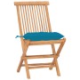 Klappbare Garten-Essgruppe, 3-teilig, Kissen aus Teakholz von vidaXL, Gartensets - Ref: Foro24-3063190, Preis: 167,15 €, Raba...