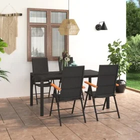 5-teiliges Garten-Esszimmerset in Schwarz und Braun von vidaXL, Gartensets - Ref: Foro24-3060084, Preis: 453,70 €, Rabatt: %