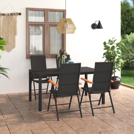 5-teiliges Garten-Esszimmerset in Schwarz und Braun von vidaXL, Gartensets - Ref: Foro24-3060084, Preis: 446,20 €, Rabatt: %
