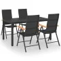 Garden dining set 5 pieces black and brown by vidaXL, Garden sets - Ref: Foro24-3060084, Price: 461,66 €, Discount: %