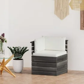 Corner sofa made of garden pallets with pine wood cushions by vidaXL, Modular outdoor sofas - Ref: Foro24-3061649, Price: 131...