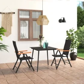 Garden dining set 3 pieces black and brown by vidaXL, Garden sets - Ref: Foro24-3060088, Price: 249,03 €, Discount: %