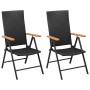 Juego de comedor para jardín 3 piezas negro y marrón de vidaXL, Conjuntos de jardín - Ref: Foro24-3060088, Precio: 244,92 €