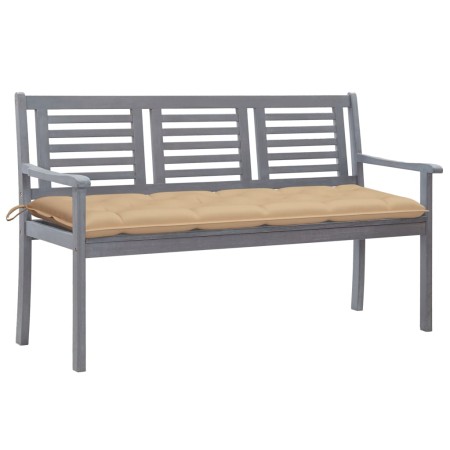 3-Sitzer Gartenbank Eukalyptusholz grau und Kissen 150 cm von vidaXL, Gartenbänke - Ref: Foro24-3061068, Preis: 226,42 €, Rab...
