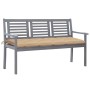 3-Sitzer Gartenbank Eukalyptusholz grau und Kissen 150 cm von vidaXL, Gartenbänke - Ref: Foro24-3061068, Preis: 226,42 €, Rab...