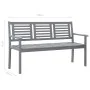 3-seater eucalyptus wood garden bench in gray with cushion, 150 cm by vidaXL, garden benches - Ref: Foro24-3061068, Price: 22...