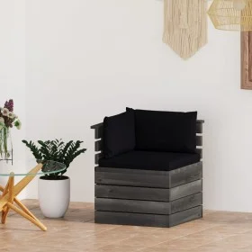 Corner sofa made of garden pallets with pine wood cushions by vidaXL, Modular outdoor sofas - Ref: Foro24-3061654, Price: 109...