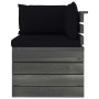 Corner sofa made of garden pallets with pine wood cushions by vidaXL, Modular outdoor sofas - Ref: Foro24-3061654, Price: 122...