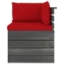Corner sofa made of garden pallets with pine wood cushion by vidaXL, Modular outdoor sofas - Ref: Foro24-3061653, Price: 114,...