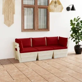 Dreisitziges Gartensofa aus Paletten mit Kissen aus Fichtenholz. von vidaXL, Gartensets - Ref: Foro24-3063405, Preis: 271,90 ...