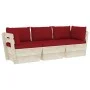 Sofá de palets de jardín 3 plazas con cojines madera de abeto by vidaXL, Garden sets - Ref: Foro24-3063405, Price: 271,90 €, ...
