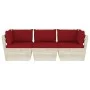 Sofá de palets de jardín 3 plazas con cojines madera de abeto by vidaXL, Garden sets - Ref: Foro24-3063405, Price: 271,90 €, ...
