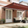 Toldo Retráctil Naranja y marrón 500 x 350 cm tela