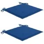 Silla mecedora de madera maciza de teca con cojín azul royal de vidaXL, Sillas de jardín - Ref: Foro24-3062767, Precio: 162,3...