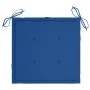 Silla mecedora de madera maciza de teca con cojín azul royal de vidaXL, Sillas de jardín - Ref: Foro24-3062767, Precio: 162,3...