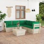 6-teilige Gartenmöbel aus Paletten und Kissen aus Tannenholz von vidaXL, Gartensets - Ref: Foro24-3063533, Preis: 485,69 €, R...