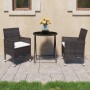 Garten-Bistro-Set 3-teilig PE-Rattan braun gehärtetes Glas von vidaXL, Gartensets - Ref: Foro24-3058381, Preis: 189,26 €, Rab...