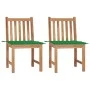 Gartenstühle 2 Einheiten aus massivem Teakholz mit Kissen von vidaXL, Gartenstühle - Ref: Foro24-3062921, Preis: 221,08 €, Ra...